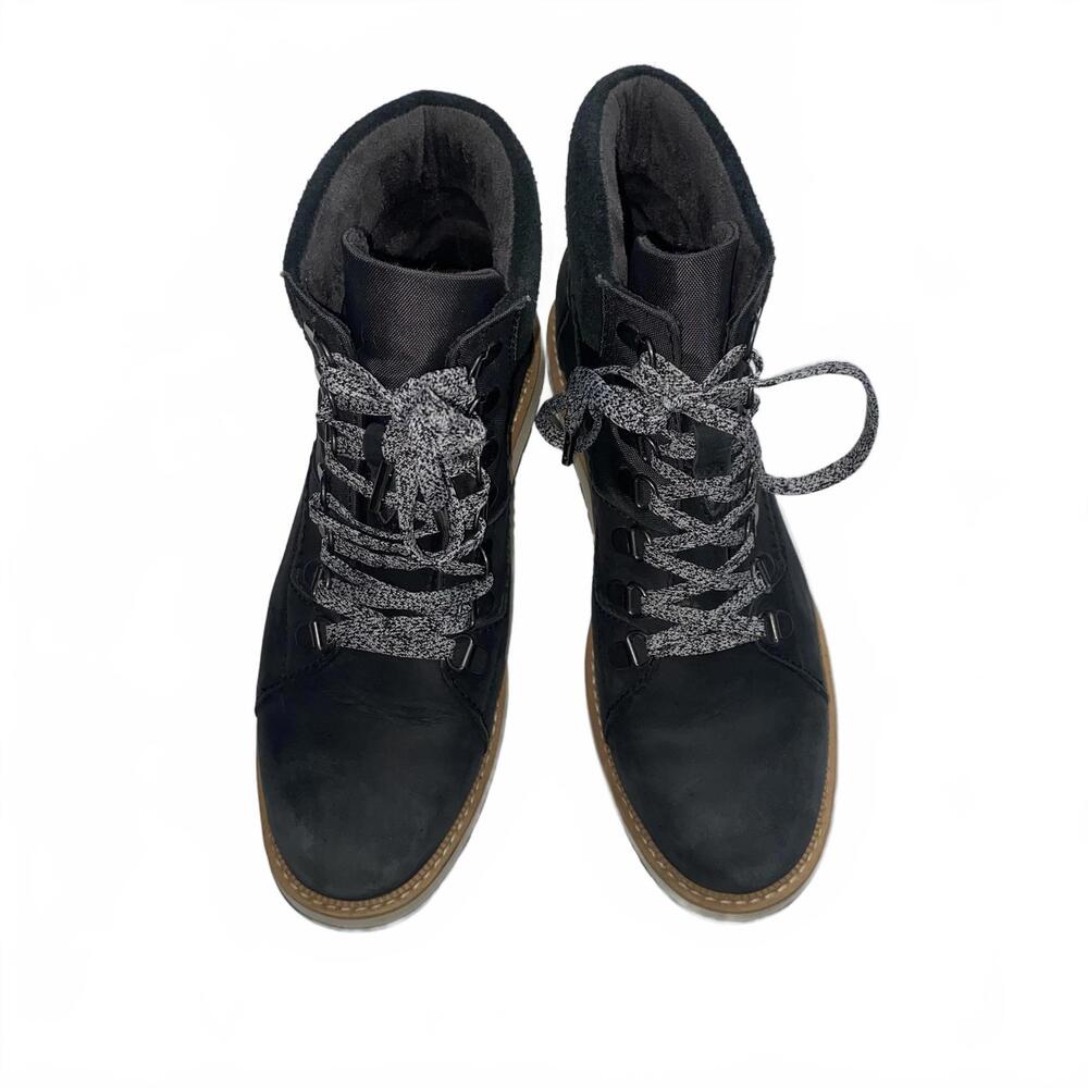 TOMS Black Mesa Lace Up Boots Women 7 Rugged Casual Streetwear Fall Winter Style - Picture 3 of 5